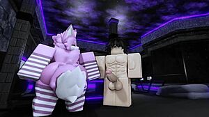 rough sex with a furry in roblox leads to creampie and anal riding