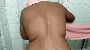 Hot mom bathing in bathroom with huge assets on display