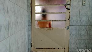 fascinating crossdresser twerks behind the door