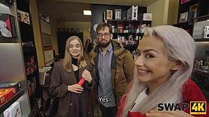 Swap4k's Passionate Encounter: Meeting Fibi Euro In Sex Shop For Intense Threesome With Veronica Leal