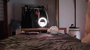 look at this asian beauty stroking in stockings till she cums