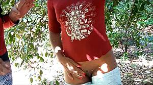 outdoor anal sex with brunette teen, cum in pussy