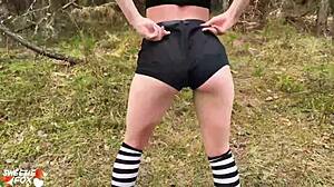 Sexy Babe Deep Sucking And Doggy Fuck In The Forest