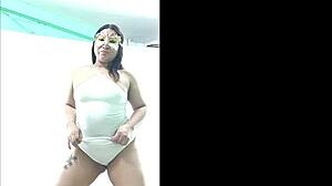Latina slut claps her big ass in lingerie