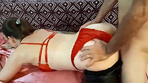 French amateur satin lingerie deepthroat and ass play