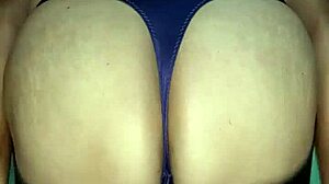 bailando en tanga satinada morada victorias secret teasing with dildo and ripped clothes