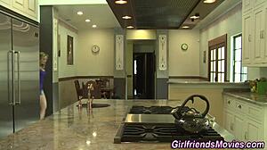 Lesbian babes grinding together