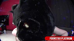 sexy blonde leya falcon gargles with slink andrews creamy jizz