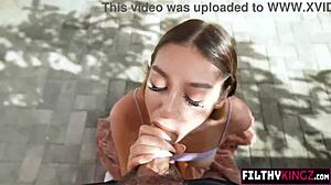 Horny violet gems gives a perfect view of her big tits and ass