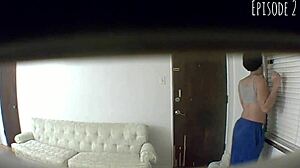 Spy Cam Catches Ebony Blowjob And Cum In Mouth