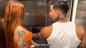 I meet my sexy neighbor in the elevator for outdoor fun.