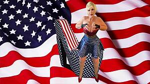 Granny USA Patriotic Gilf Sucking Cock in Mature Hardcore Action