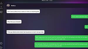 Blonde melissa engages in dirty texting with small tits exposed