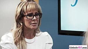 i lick busty artificial model's pussy in lingerie