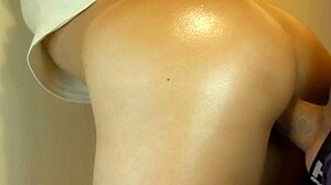 Intense doggystyle with bent over ass, close up view of the wife formerly step daughter.