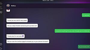 Blonde melissa engages in dirty texting with small tits exposed