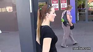 Flawless Czech teen was teased in the hypermarket and confronted in pov