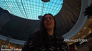 Aleya Sun Boldly Wets Jeans In Mall.