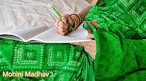 Indian teacher mohini meets her student in the restroom