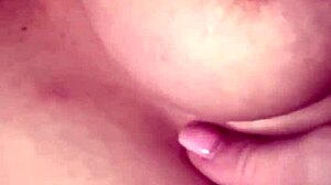 Hot blonde amateur shows off tattooed tits in panties at home