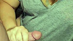 Wife bends over for creampie