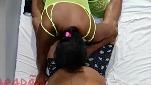 preta gostosa moans while getting massaged and fucked