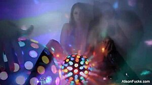 Tall brunette Alison Tyler with big tits masturbating nude.