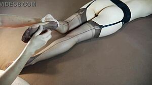 Horny Milf Gets Soles Massaged in Nylon Stockings