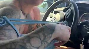 just a girl fixing her sports bra in the gym parking lot