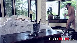 Two Blonde MILFs Service Business Men with Oral and Cumshots