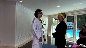 Pristine edge takes monster cock in ass for deepthroat and anal fucking