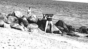 Huge cock nude beach voyeur with 10 inch monster