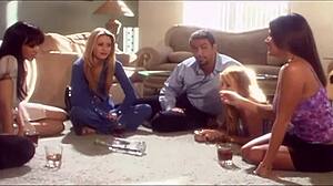 a brunette mom in lingerie gets intimate with her partner