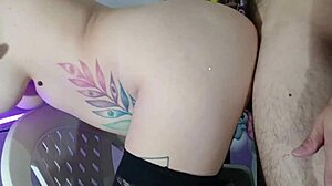 stepsister fucks my huge cock hard