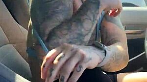 just a girl fixing her sports bra in the gym parking lot