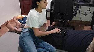 My best friend's wife surprises me with a deepthroat blowjob.