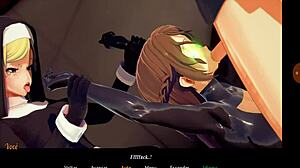 girlfriend plays nun game with friend in naughty roleplay