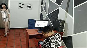 Unexpected stepsister visit turns into intense doggystyle fucking and face fucking in POV