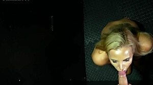 Huge Sophia Swallows Nine Cumshots At Gloryhole