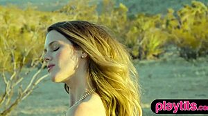 Big Ass Petite 18+ Milf Beauty Strips Naked Outdoors in Desert