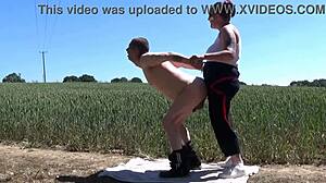 it's hot out, and your girlfriend is pegging you in the cornfield.