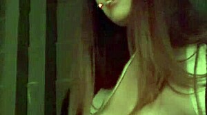 bold italian milf artemisia love flashes big horny boobs and nipples in solo smoke fetish