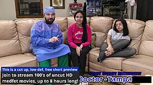 dr tampa performs pre employment physical on alix avery with close up details