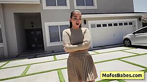 hey, sexy brunette angelina moon pays gardener logan xander with blowjob and juicy pussy