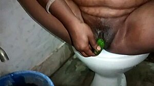 Indian Aunty Masturbates in Bathroom Before Hard Fuck