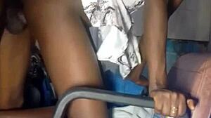 Muscular african teen slut gets hard fuck with big black cock