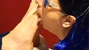 she passionately sucks on my toes in this intense foot fetish session