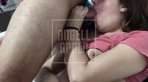 Naughty latina girlfriend masturbates, sucks, and fucks until he cums in her pussy