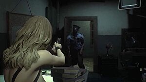 why is claire redfield topless in this fitness session?