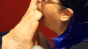 she passionately sucks on my toes in this intense foot fetish session